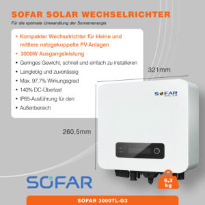 3000TL-G3 SOFAR Solar Wechselrichter mit Wlan – Bild 2
