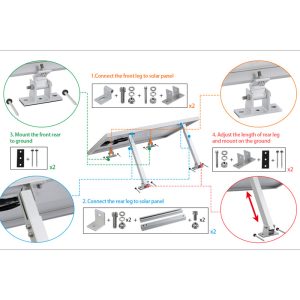 Variable Aufständerung 2-fach 15-30° für Dach und Wand – Bild 3