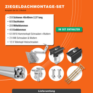 Ziegeldachmontage für 2 Module – Bild 4