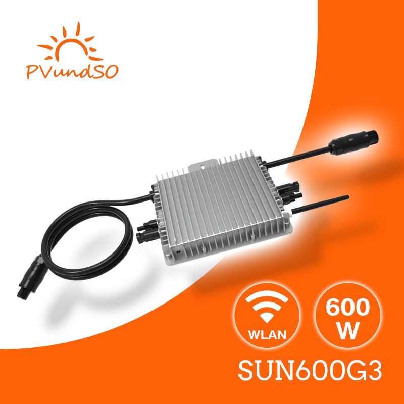 Wechselrichter Netzeinspeisung, Kühlleistung Verbessern  Mikro-Wechselrichter für 2 Pv Module WLAN App Solarenergie-Wechselrichter  PV Solar,700W