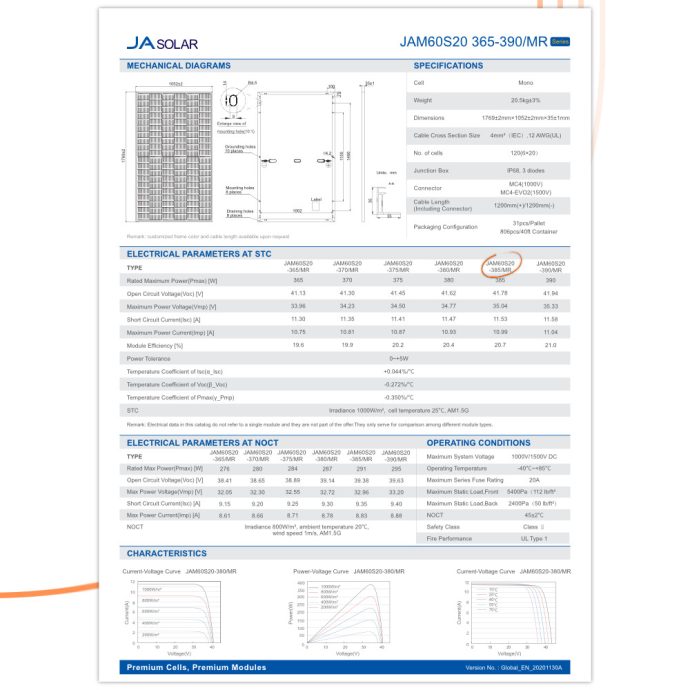 JASolar385W-JAM60S20-Datasheet