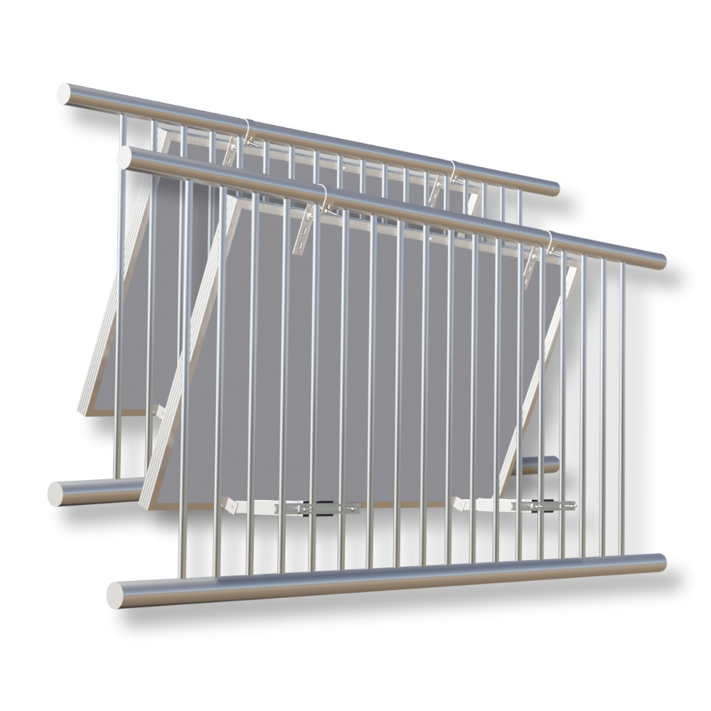balkonhalterung 2 module bis 20° verstellbare neigung Balkonhalterung 2 Module Bis 20 Grad Verstellbare Neigung Titelbild