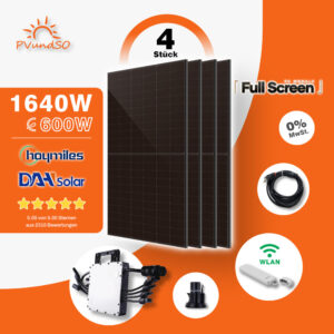 1640W Balkonkraftwerk mit HM1500 auf 600W gedrosselt