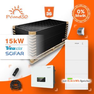 15kW Hybrid Solaranlage Photovoltaik mit 15.36kW Speicher