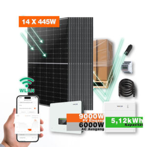 6kw Hybrid Solaranlage Mit 5.12kw Speicher Ja Solar Sofar Hybrid Wechselrichter Titelbild