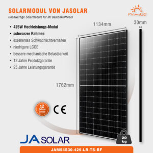 Solarmodul JASolar JAM54S30-425-LR-TS-BF (Black Frame) – Bild 3