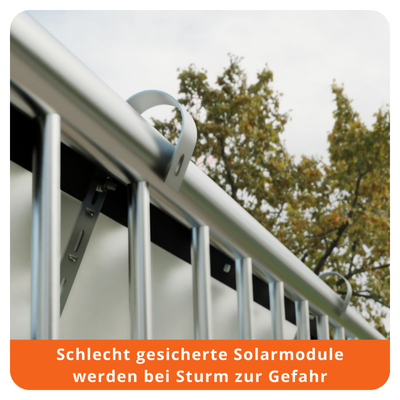 Balkonkraftwerk anschließen: Solarmodule gut sichern