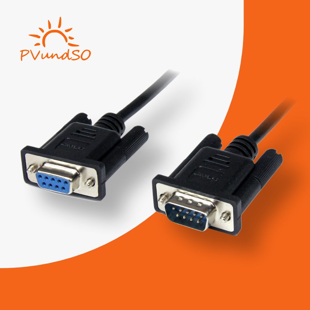 1-m-Nullmodemkabel-RS232-001 1 m Nullmodemkabel RS232, Serielle Schnittstelle Kabelverlängerung, DTE Geräte Kompatibel, Schwarz, F/M – Bild 1