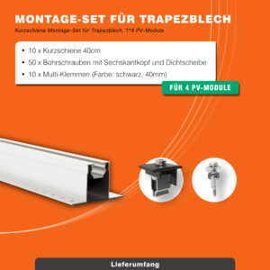 Trapezblechdach-Montageset für 4 Module – Bild 9