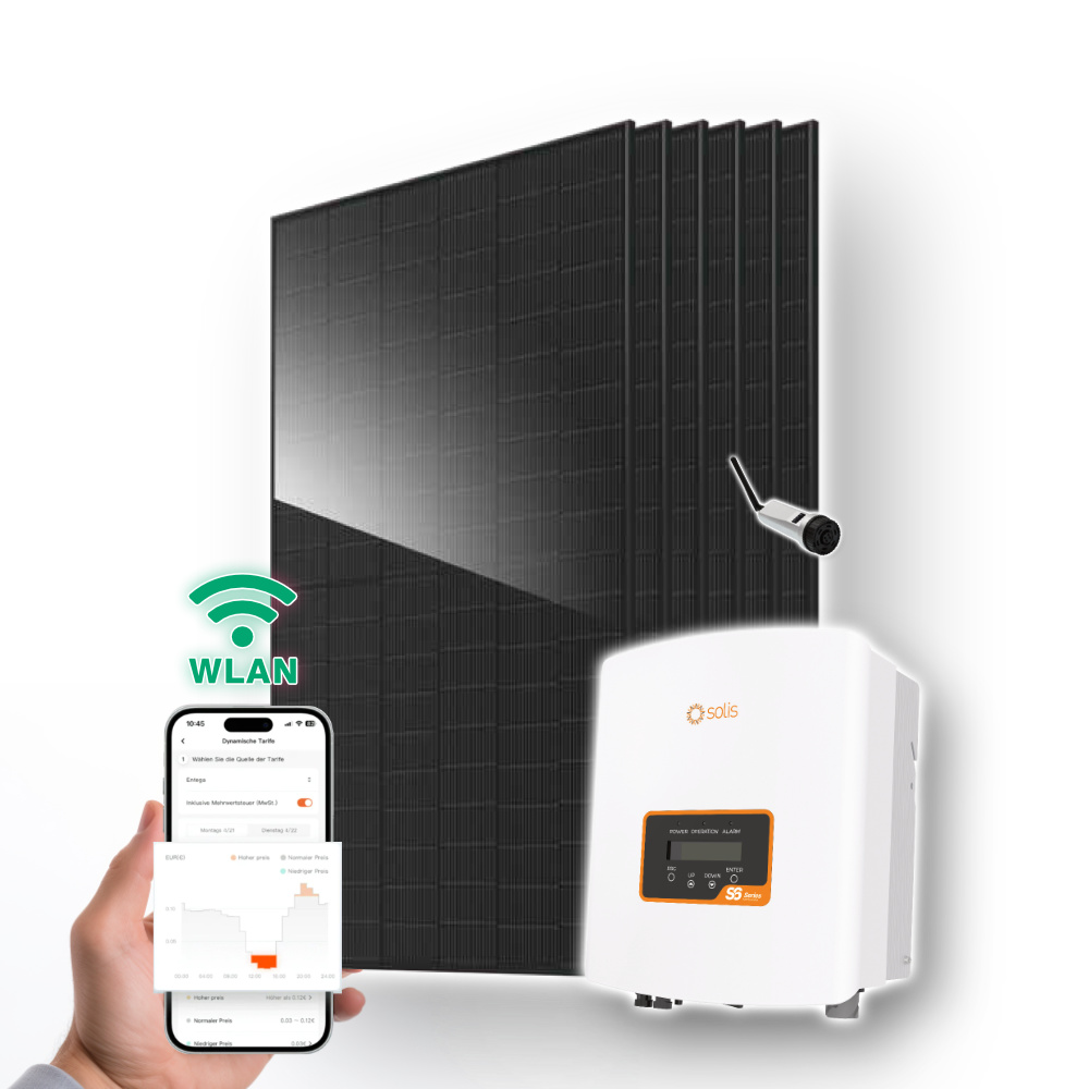 3000w solaranlage | solis wechselrichter & 6x 500w ja solar module 3000w Solaranlage Solis Wechselrichter 6x 500w Ja Solarmodule Titelbild