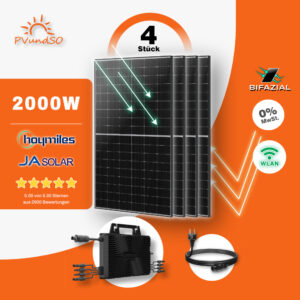 Balkonkraftwerk 2000W mit 4 Solarmodulen