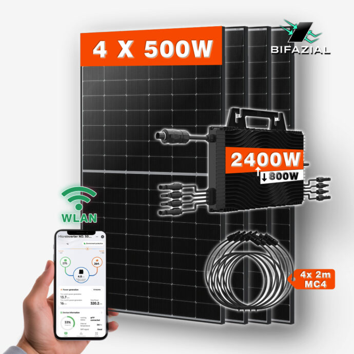 Balkonkraftwerk 2000W mit 4 Solarmodulen – Bild 2