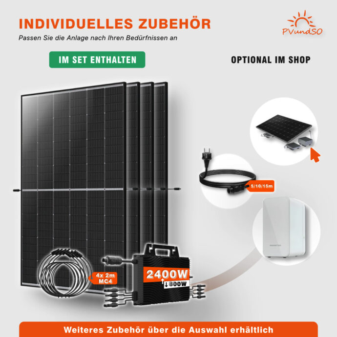 Balkonkraftwerk 2000W mit 4 Solarmodulen – Bild 7