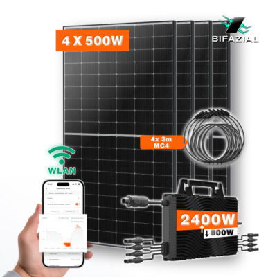 Balkonkraftwerk 2000w Mit 4 Solarmodulen Titelbild