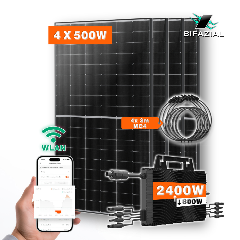 balkonkraftwerk 2000w mit 4 solarmodulen Balkonkraftwerk 2000w Mit 4 Solarmodulen Titelbild