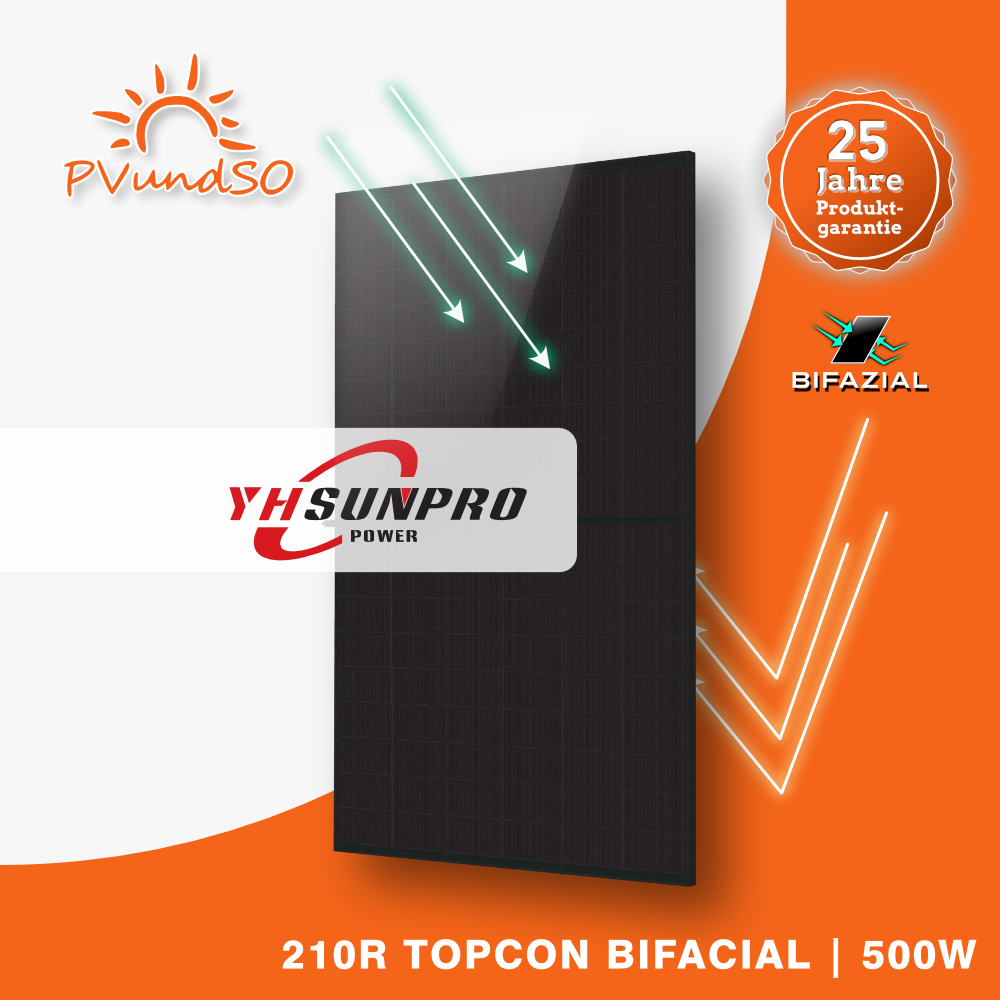 210R-TOPCON-BIFACIAL-500W-001 Solarmodul 500W Full Black bifazial - SUNPRO POWER 210R TOPCON BIFACIAL 500W – Bild 2