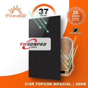 Solarmodule 37x 500W Full Black bifazial - SUNPRO POWER 210R TOPCON BIFACIAL 500W