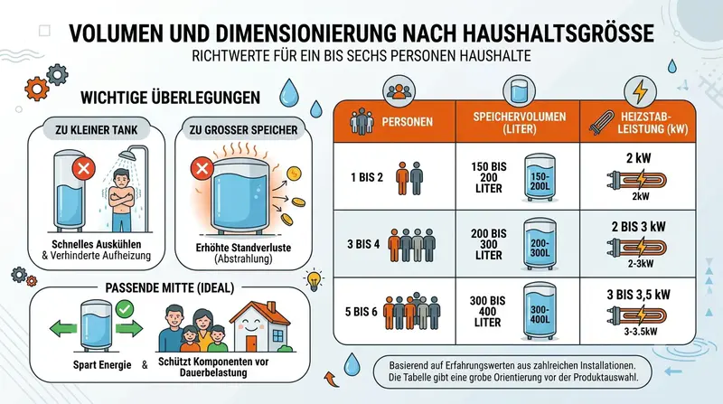 Volumen Und Dimensionierung Nach Haushaltsgroeße