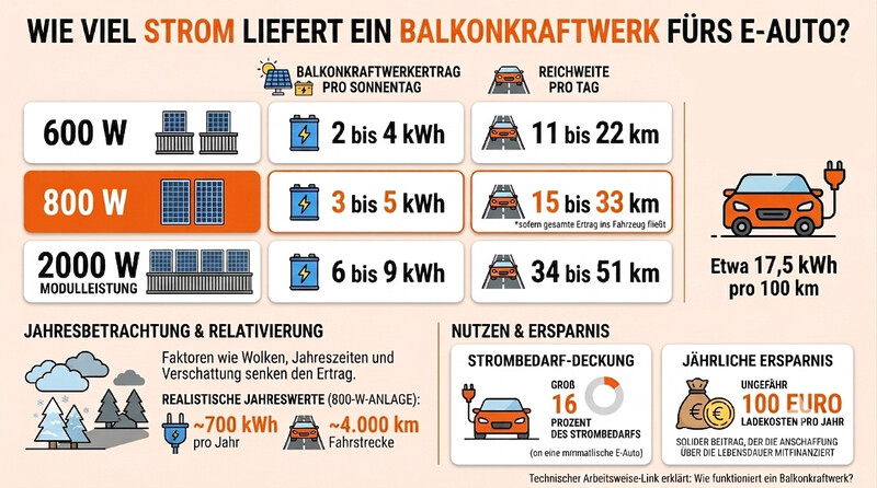 E Auto Mit Balkonkraftwerk Laden Und Stromkosten Senken Infografik
